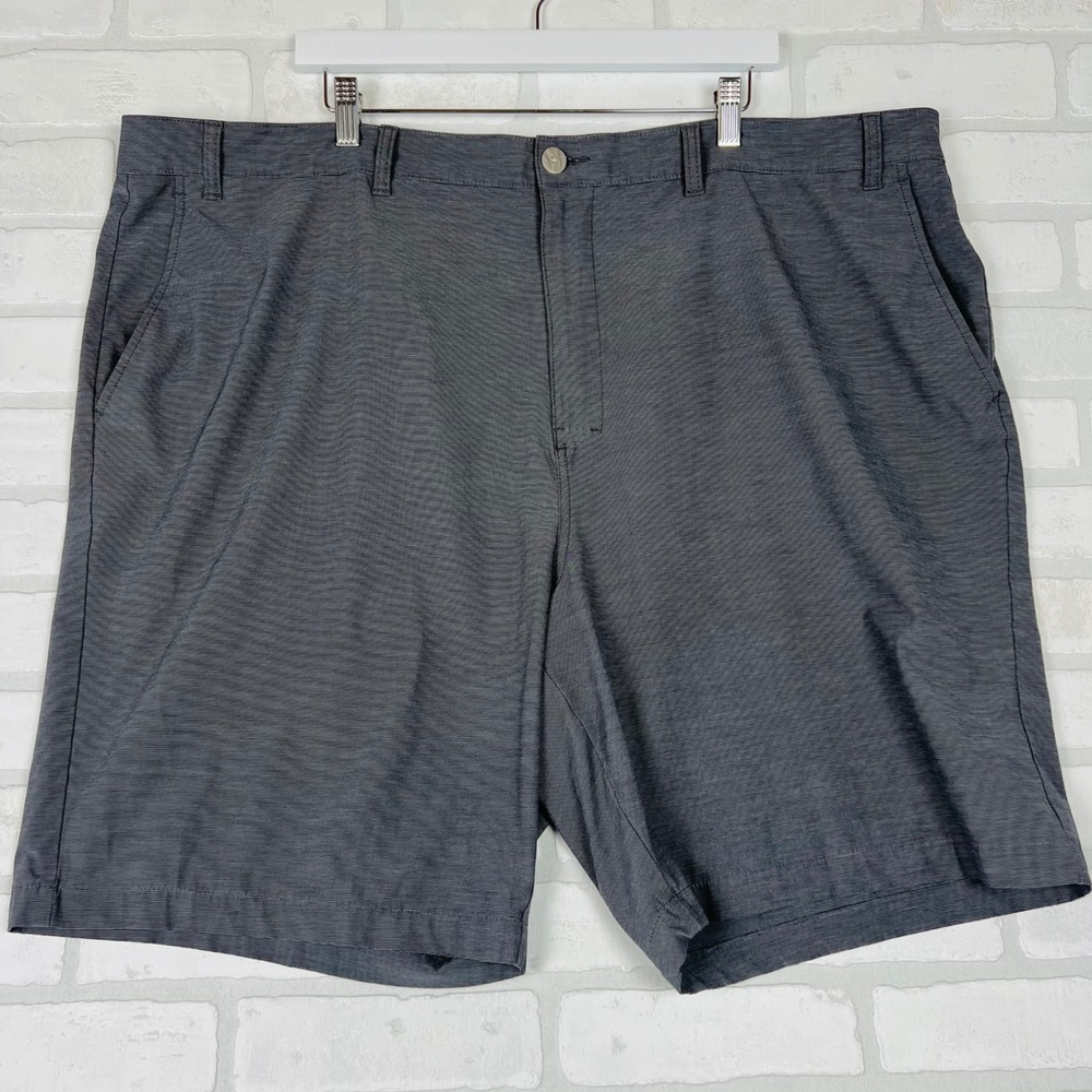 PGA Tour Mens Golf Shorts Gray Heathered Flat Front Performance Size 48